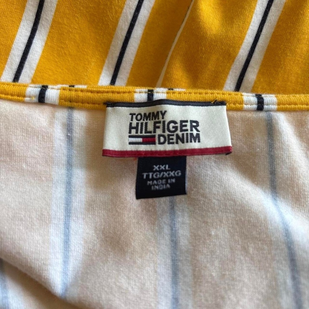 Tommy Hilfiger Yellow Capri jumpsuit with white and black vertical stripes XXL - Picture 4 of 5